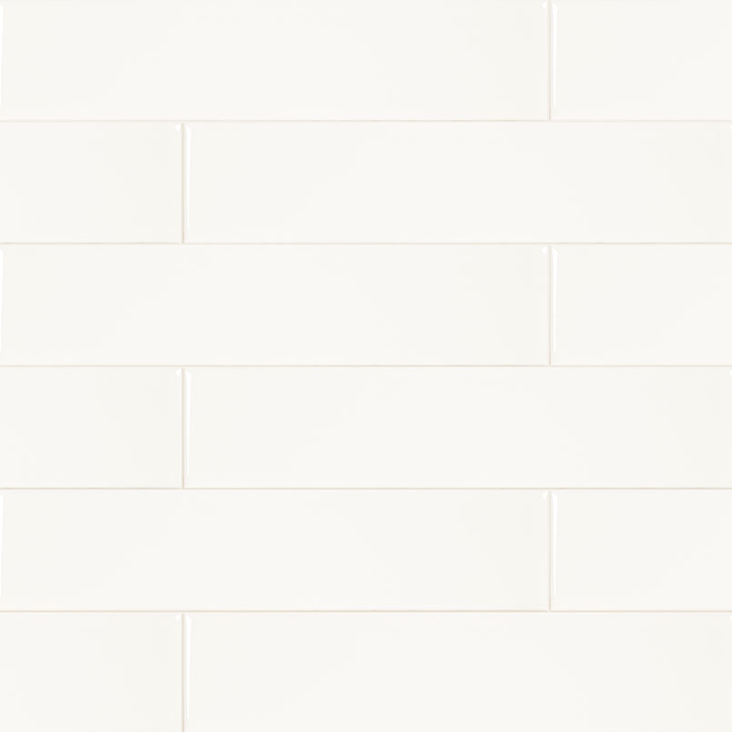 White 2x8 Glossy tile, full view