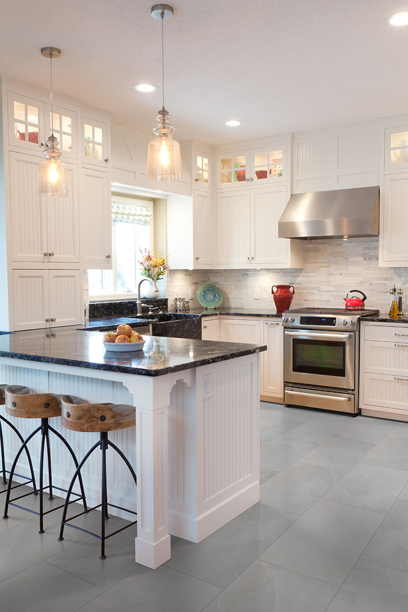 Ivory backsplash installed