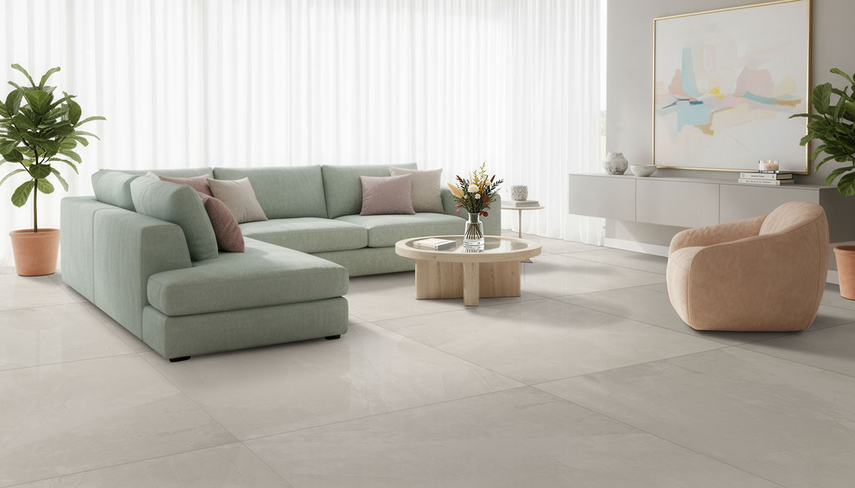 Ivory backsplash in a living room