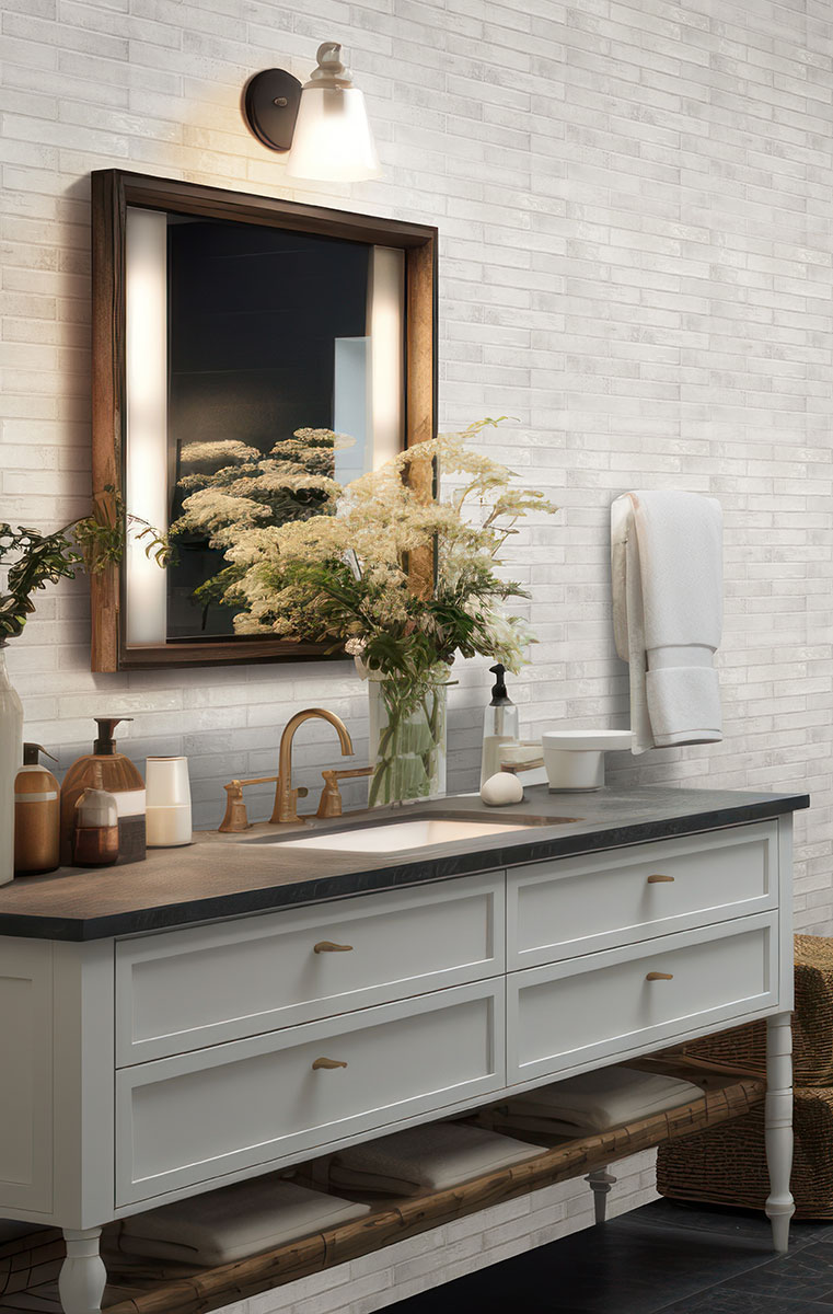 Rhino 2x10 backsplash in a bathroom — view 4