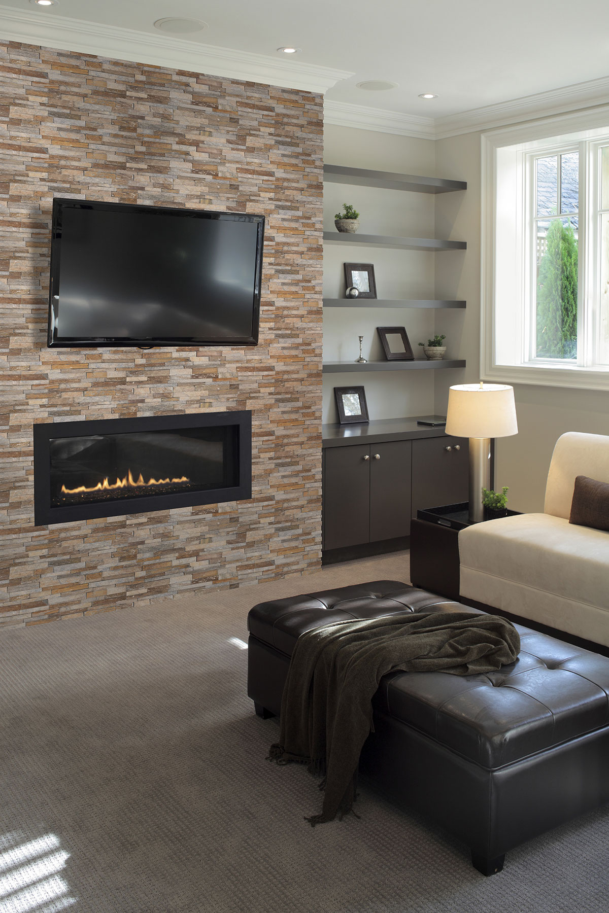 Canyon Creek backsplash in a living room