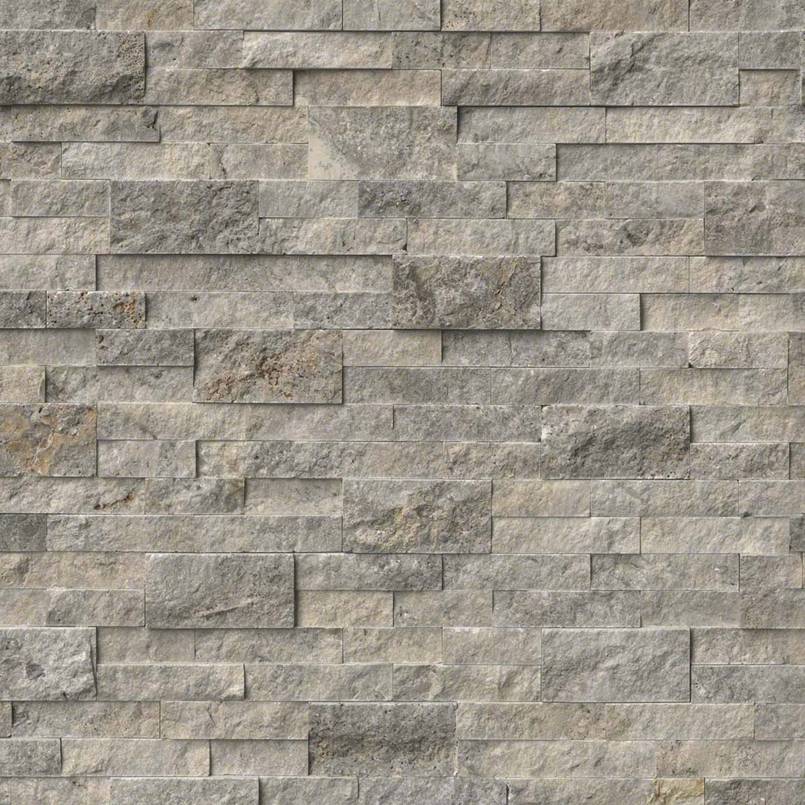Silver Travertine tile, full view