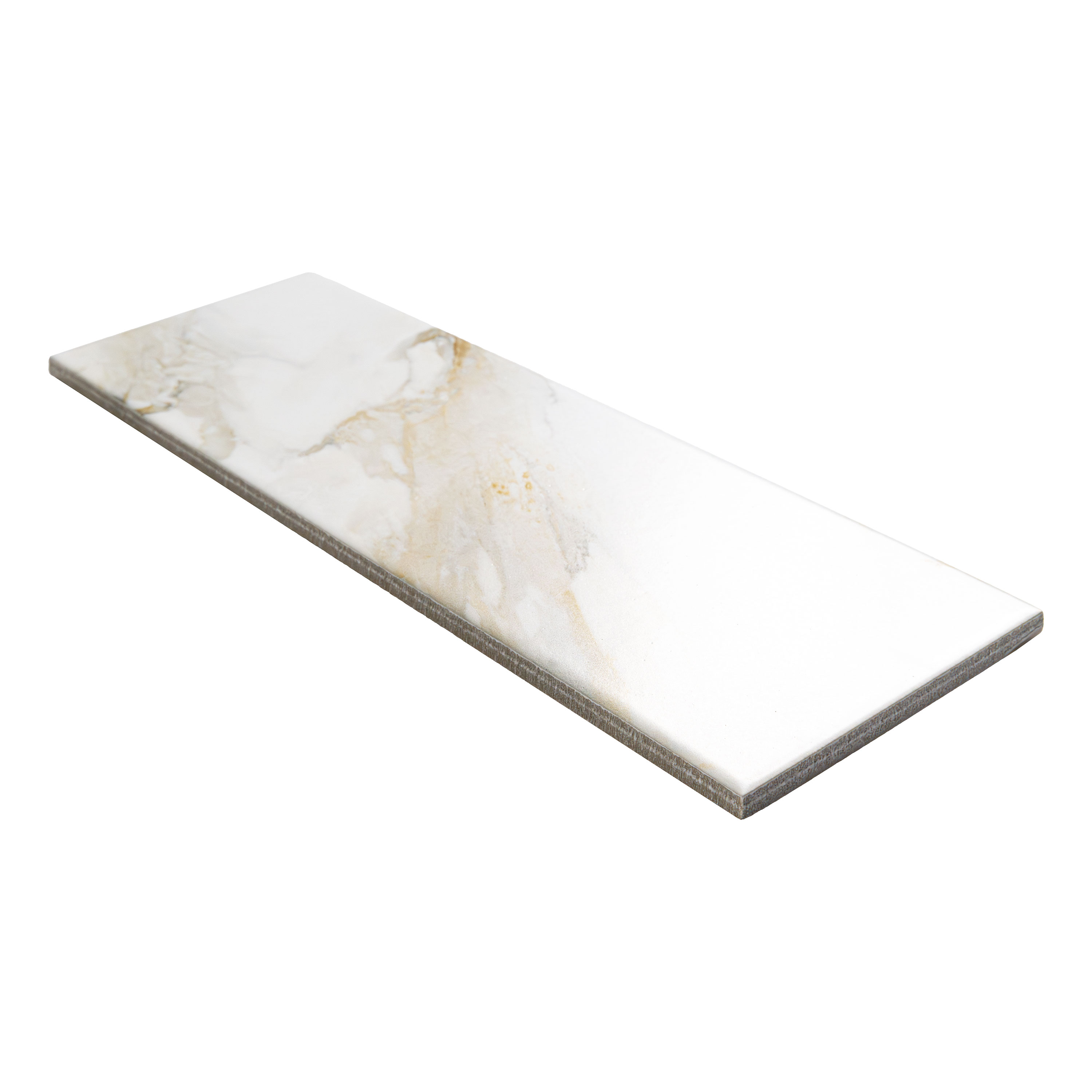 Calacatta Gold Matte Subway Tile 4x12 surface detail — view 3