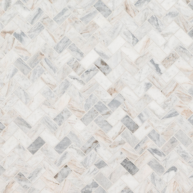Capri Blue 1x2 Herringbone Honed Subway Tile surface detail — view 2