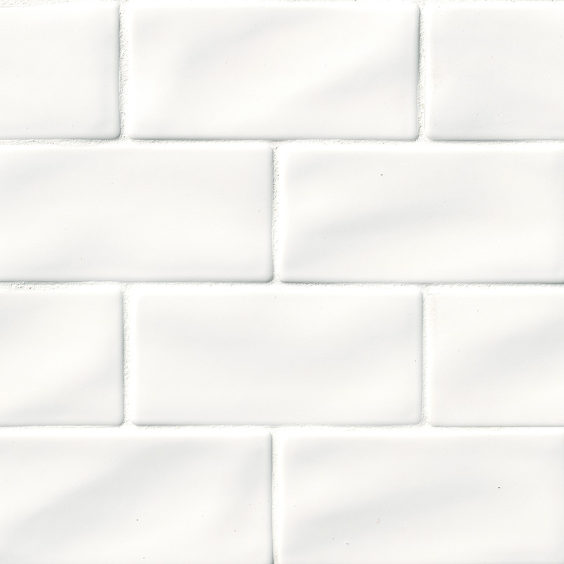Whisper White Subway Tile 3x6 tile, full view