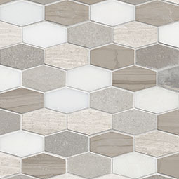 Bellagio Blend Elongated Hexagon Mosaic Tile color swatch