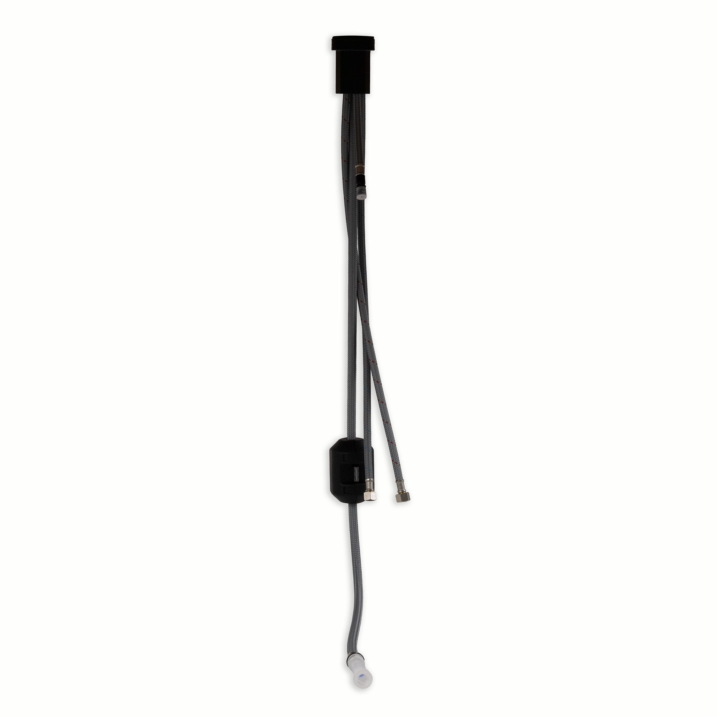1-Handle Pull-Down Sprayer Kitchen Faucet with Deckplate - 803 Matte Black detail view — view 2