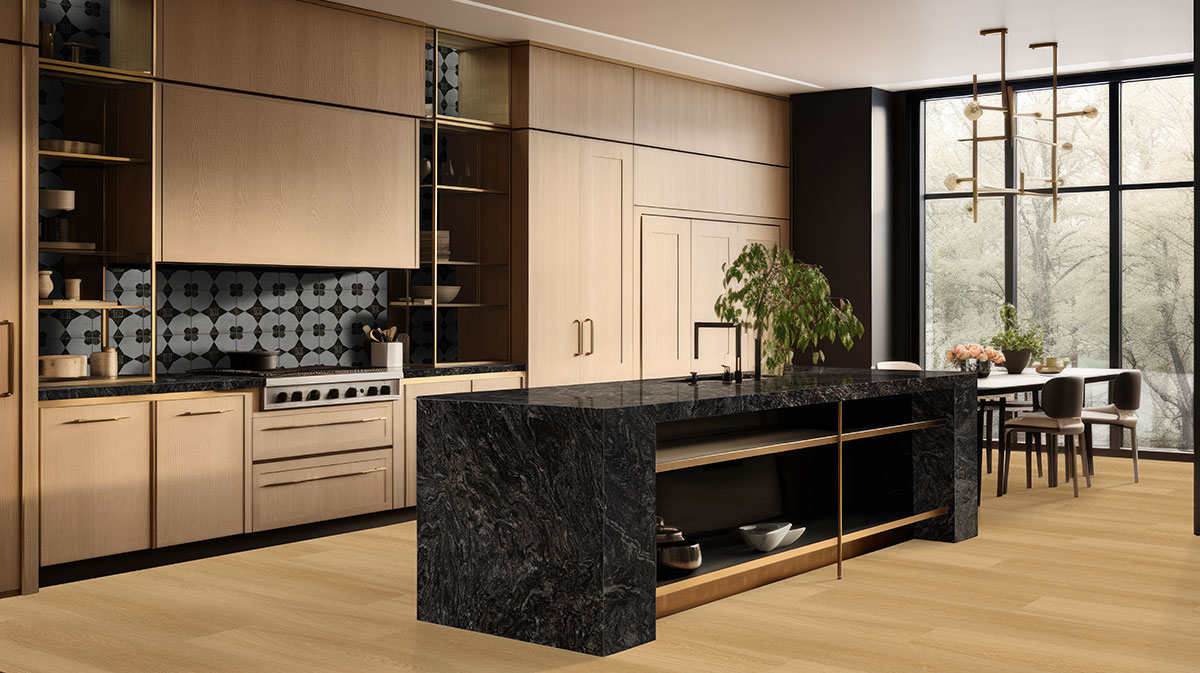 Black Forest Granite countertop in a kitchen