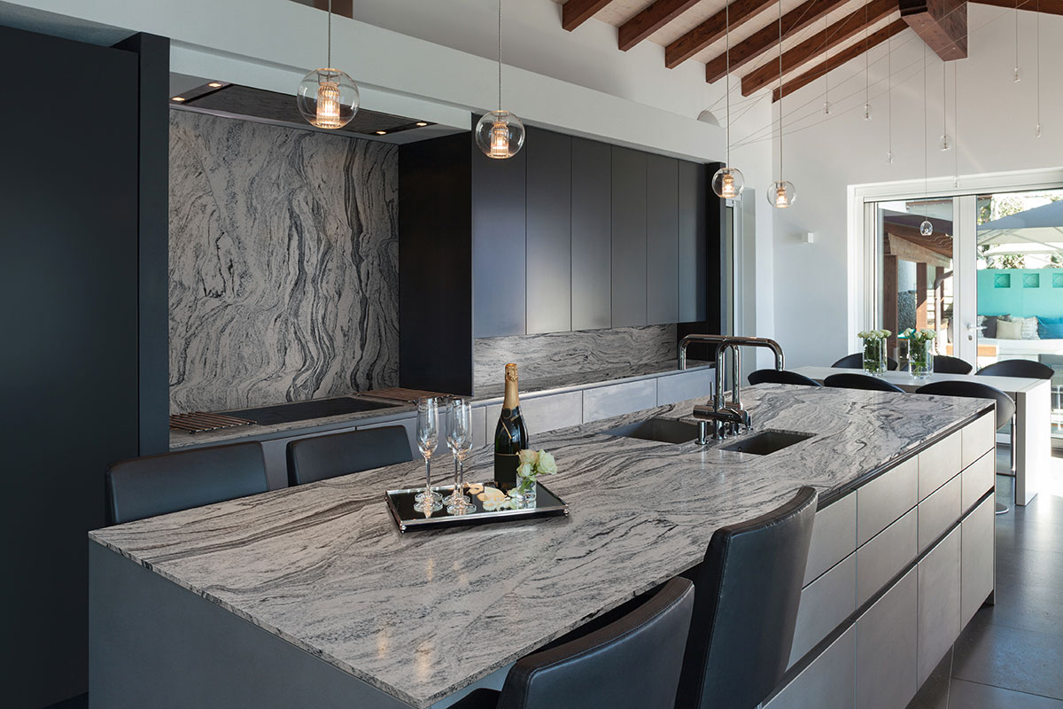 Silver Cloud Granite countertop installed — view 3