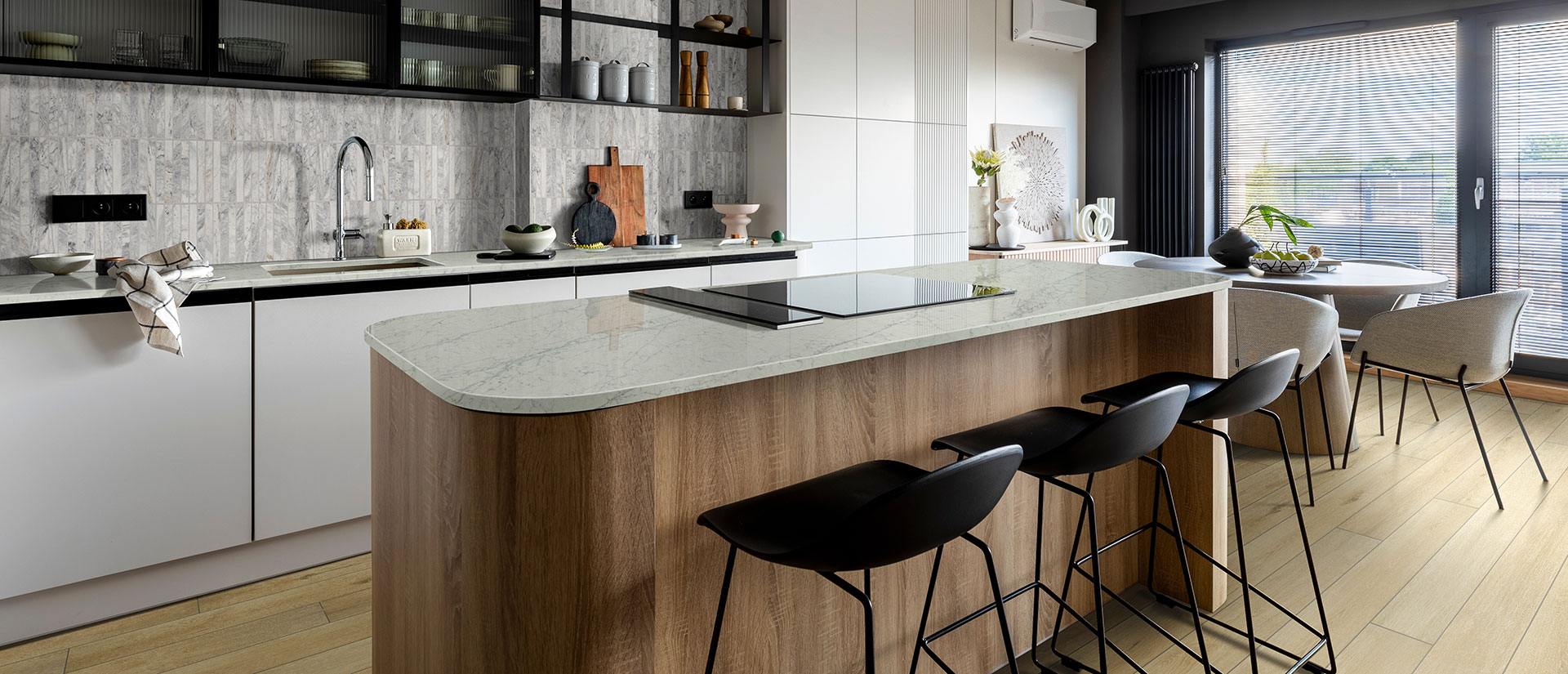 Azurmatt Quartz countertop installed — view 3