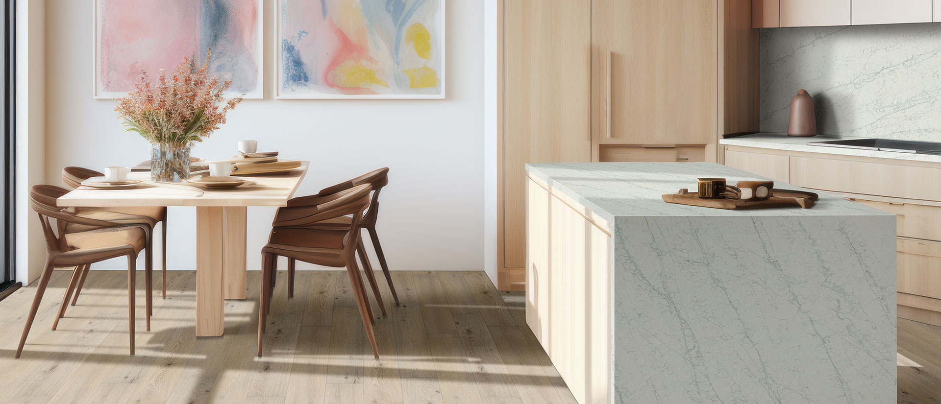 Azurmatt Quartz countertop installed — view 4