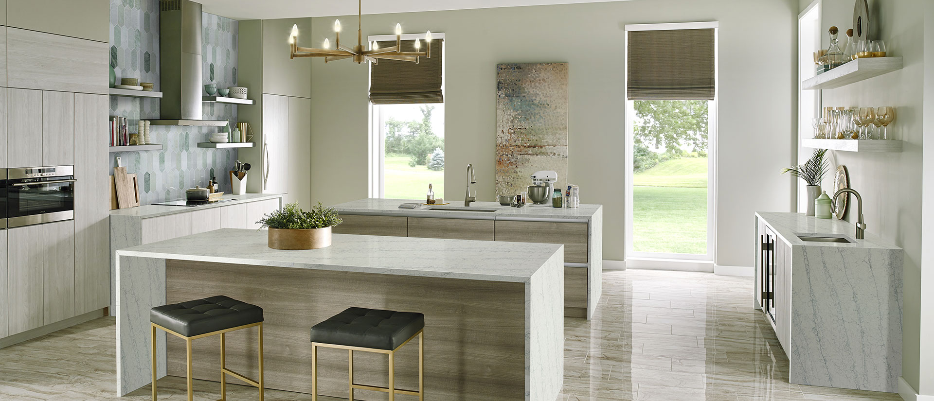 Azurmatt Quartz countertop in a kitchen — view 3