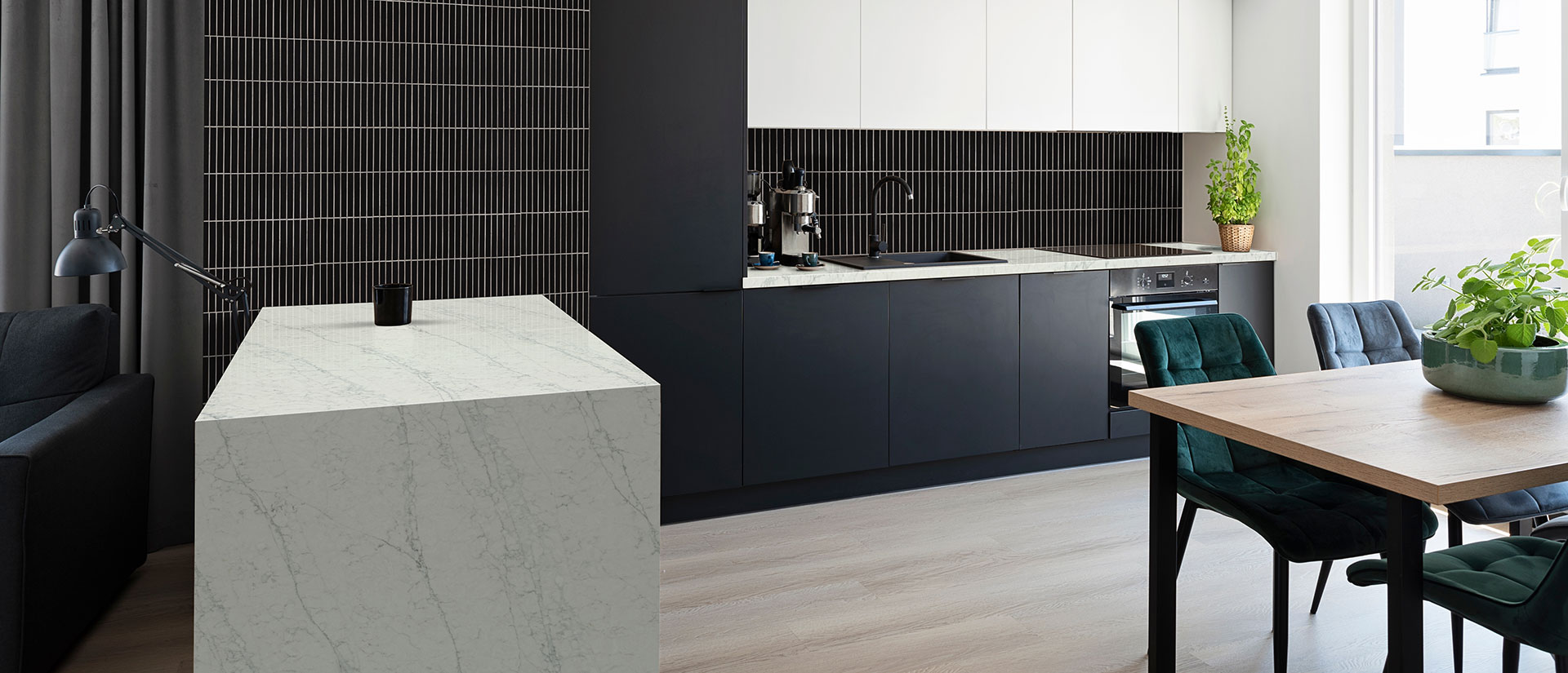 Azurmatt Quartz countertop installed — view 6