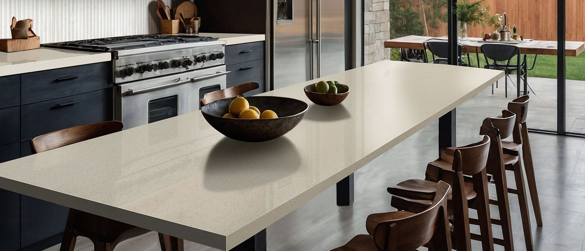 Bayshore Sand Quartz countertop in a kitchen — view 3