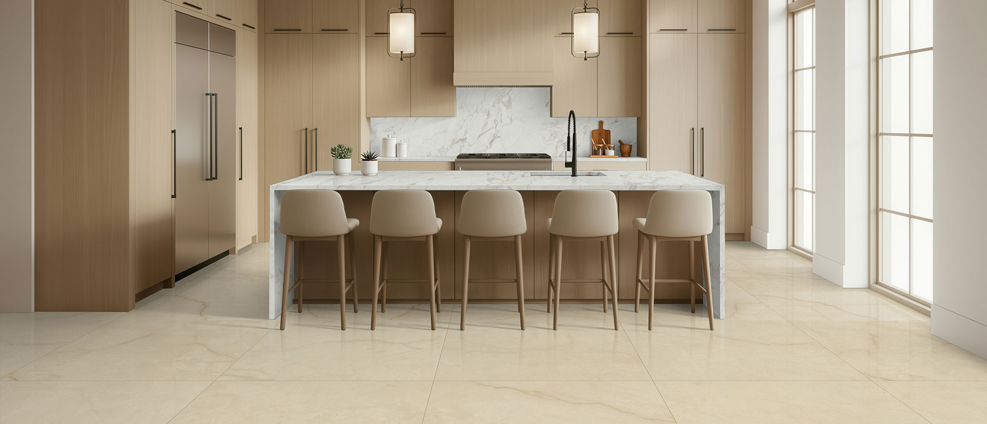 Calacatta Aravine ™ countertop in a kitchen — view 5