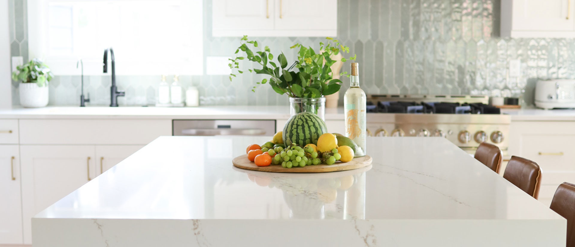 Calacatta Arno Quartz countertop installed — view 3