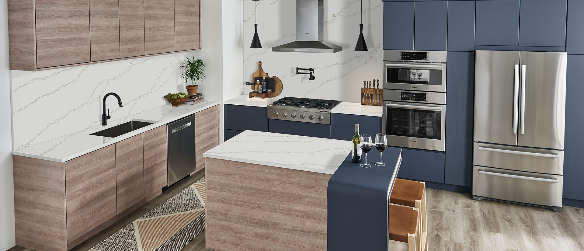 Calacatta Arno Quartz countertop installed — view 4
