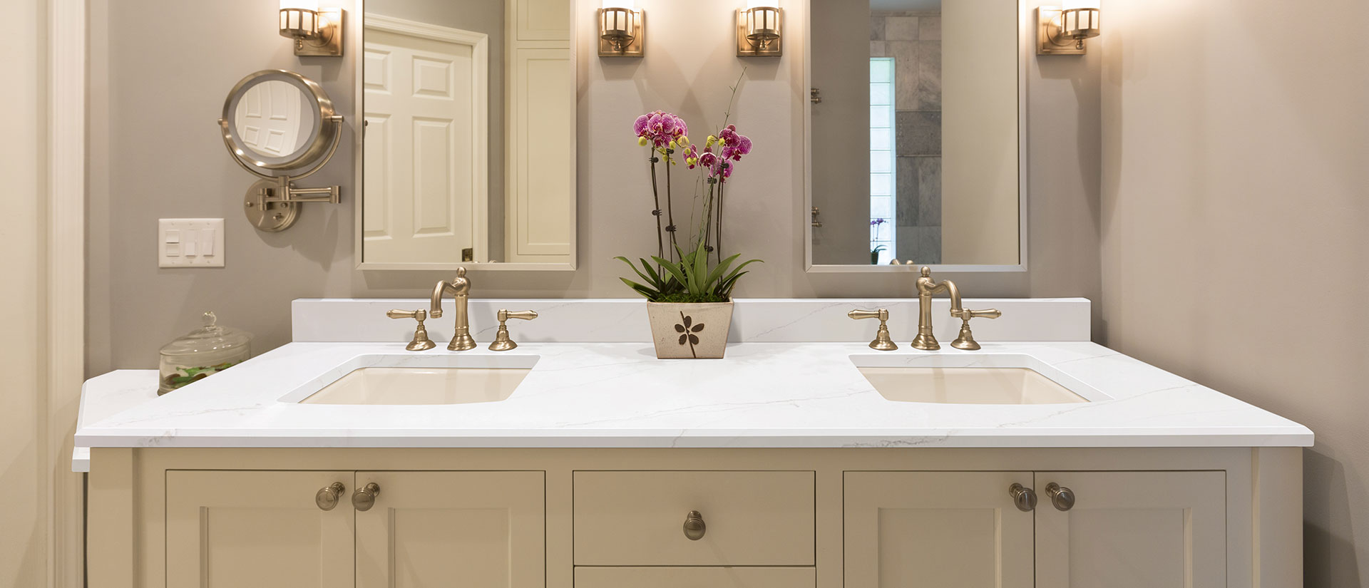 Calacatta Arno Quartz countertop installed — view 5