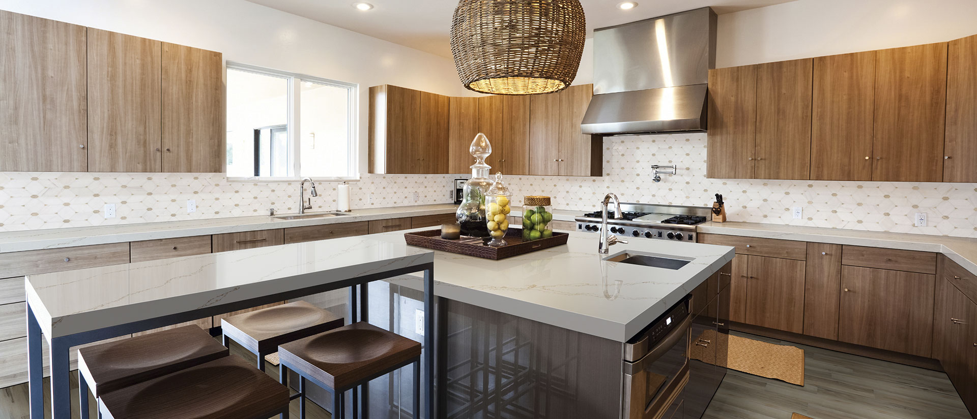 Calacatta Arno Quartz countertop installed — view 7