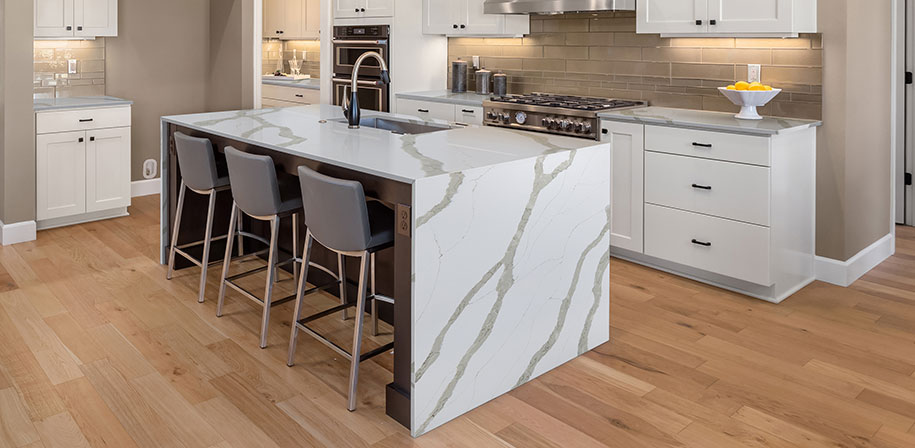 Calacatta Bali Quartz countertop installed — view 2