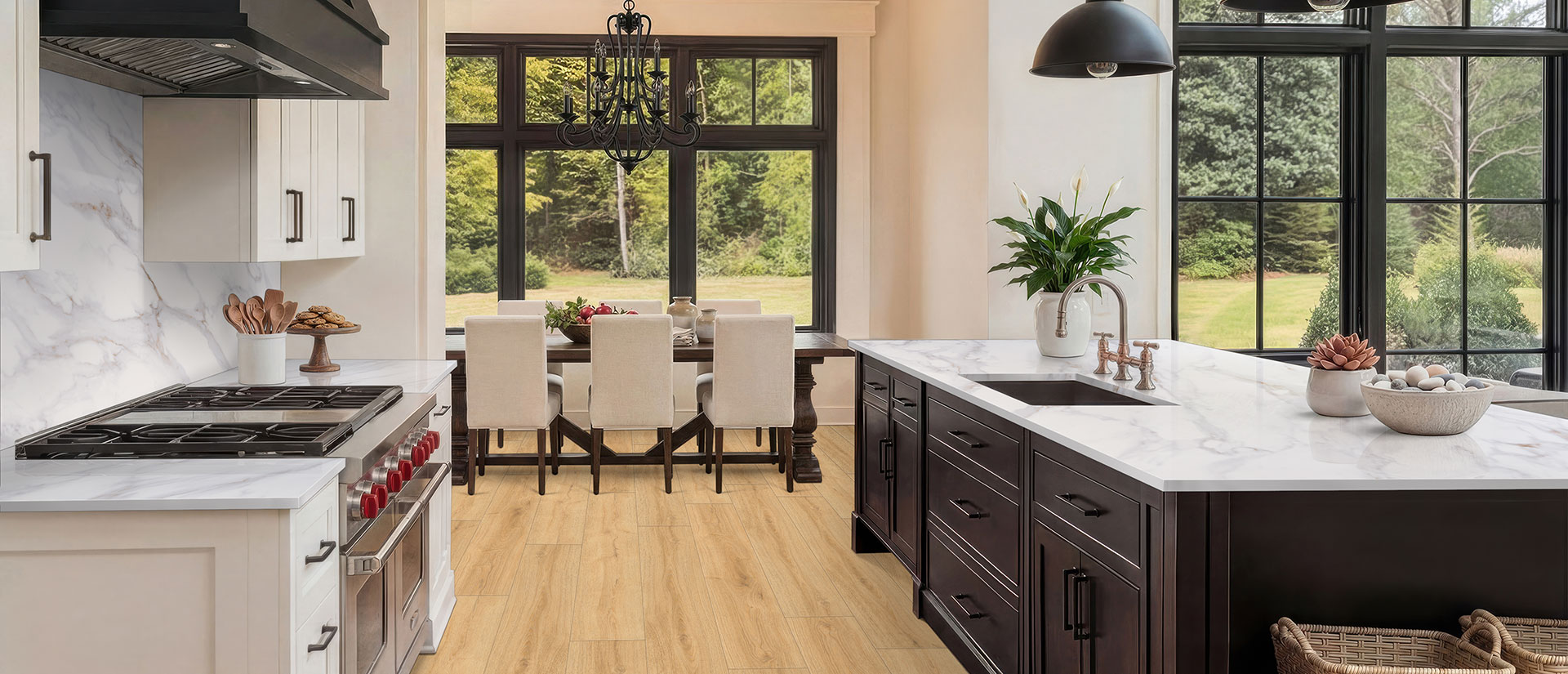 Calacatta Castana Quartz countertop in a kitchen — view 3