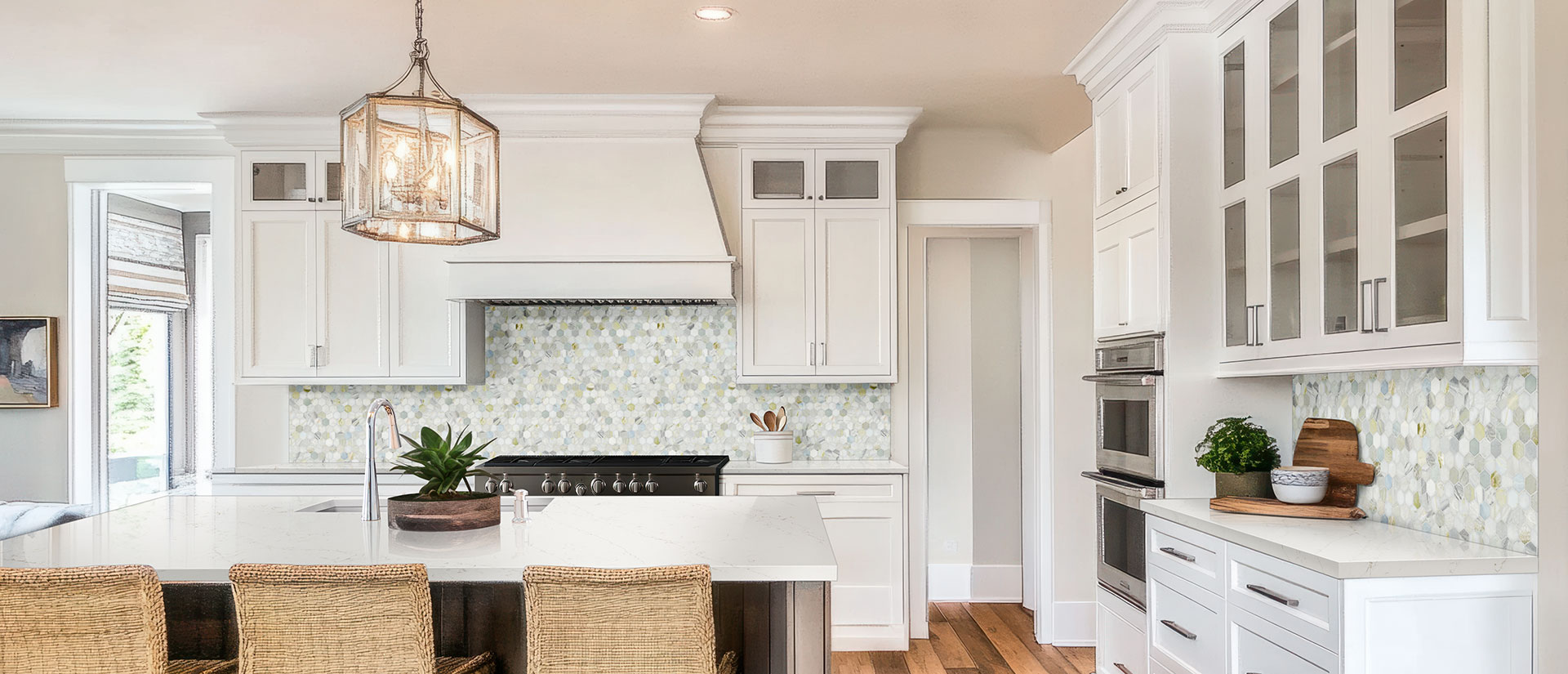 Calacatta Delios Quartz countertop in a kitchen — view 3