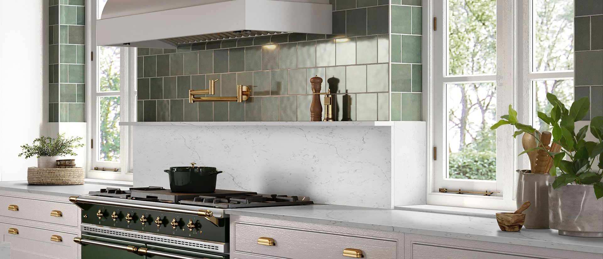 Calacatta Lavasa Quartz countertop installed — view 2
