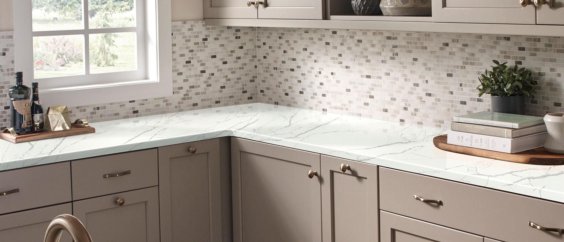 Calacatta Laza Quartz countertop installed — view 2