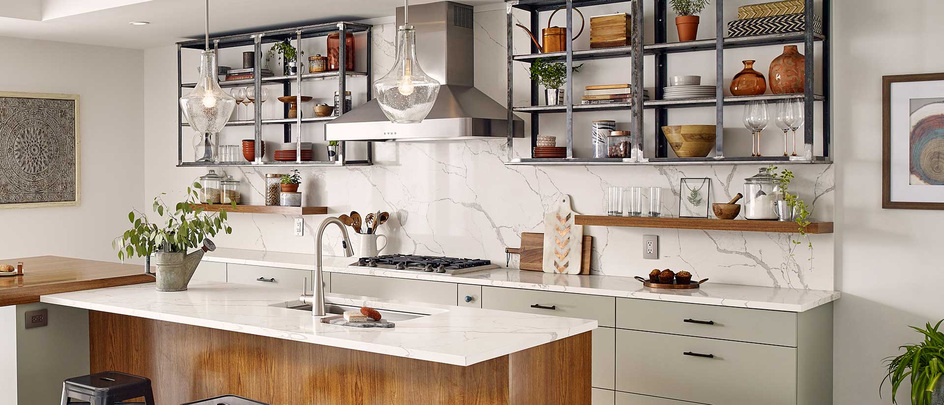 Calacatta Laza Quartz countertop installed — view 4