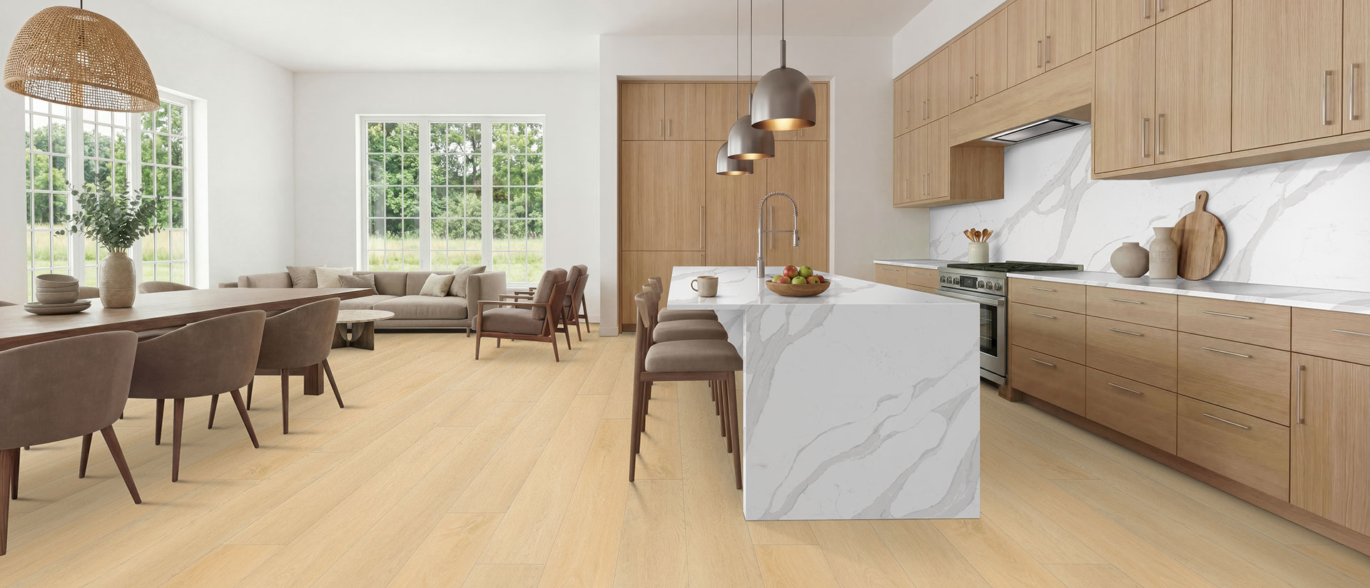 Calacatta Luccia Quartz countertop in a kitchen — view 2
