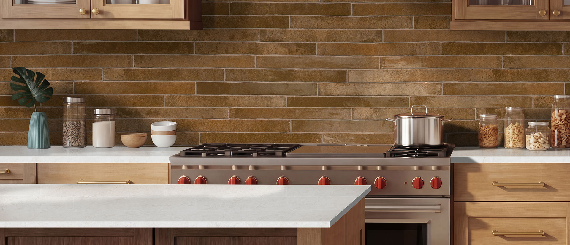 Calacatta Miraggio Cove Quartz countertop in a kitchen