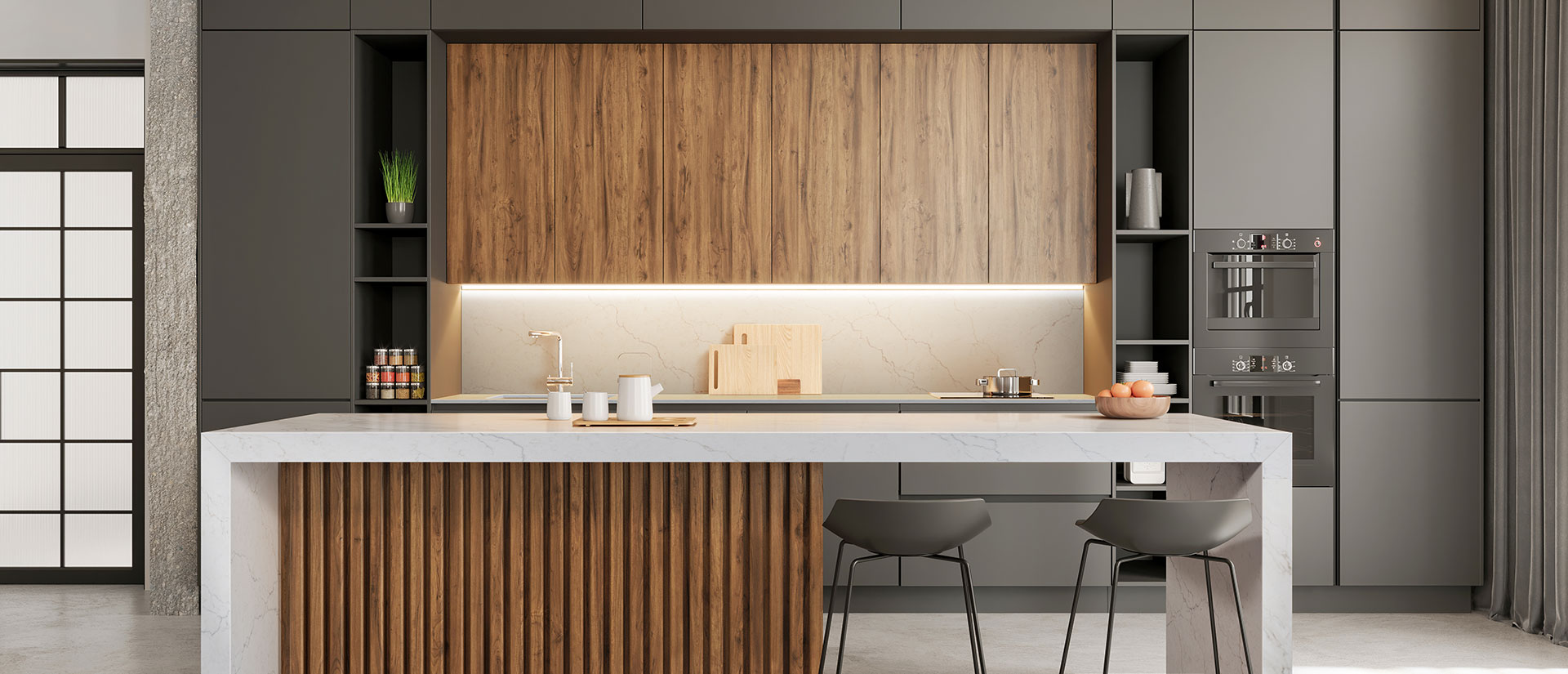 Calacatta Miraggio Duo Honed ® countertop in a kitchen — view 5