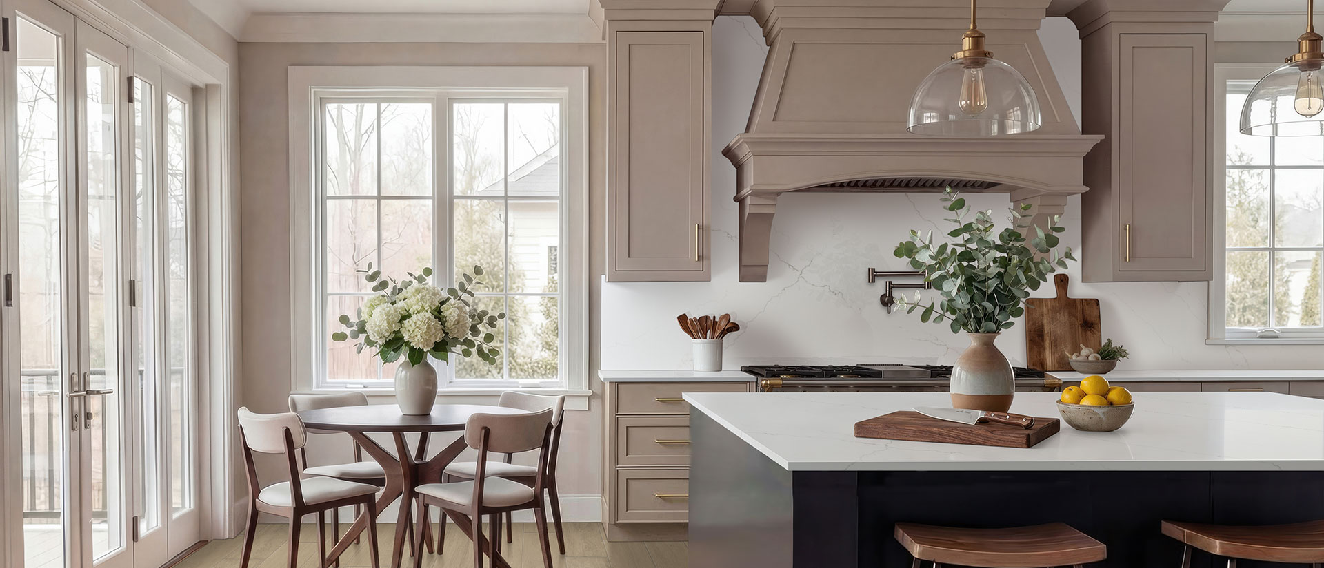 Calacatta Miraggio Quartz countertop in a kitchen — view 4