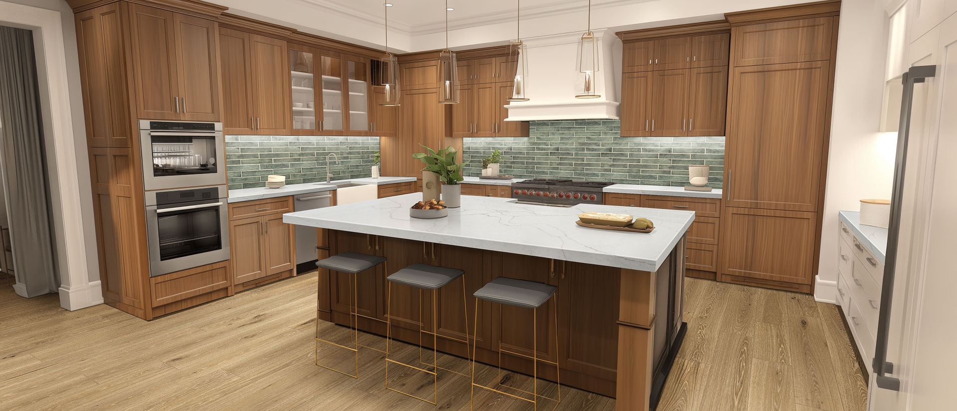 Calacatta Prado Quartz countertop installed — view 2