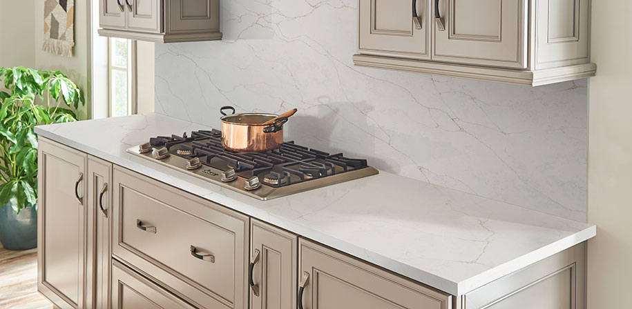 Calacatta Prado Quartz countertop installed — view 3