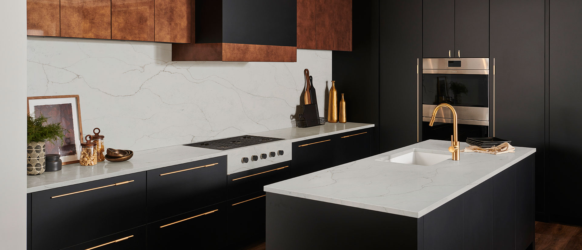 Calacatta Prado Quartz countertop installed — view 4