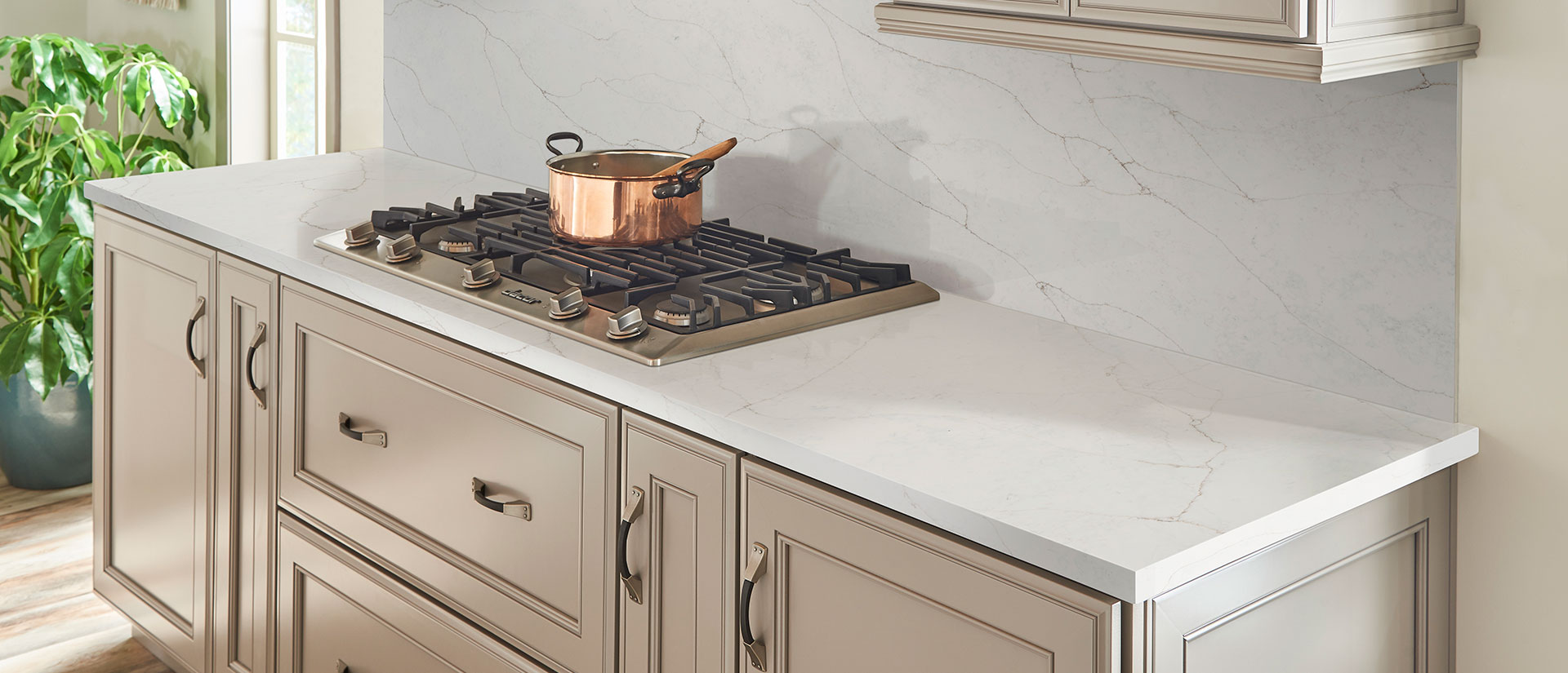 Calacatta Prado Quartz countertop installed — view 5