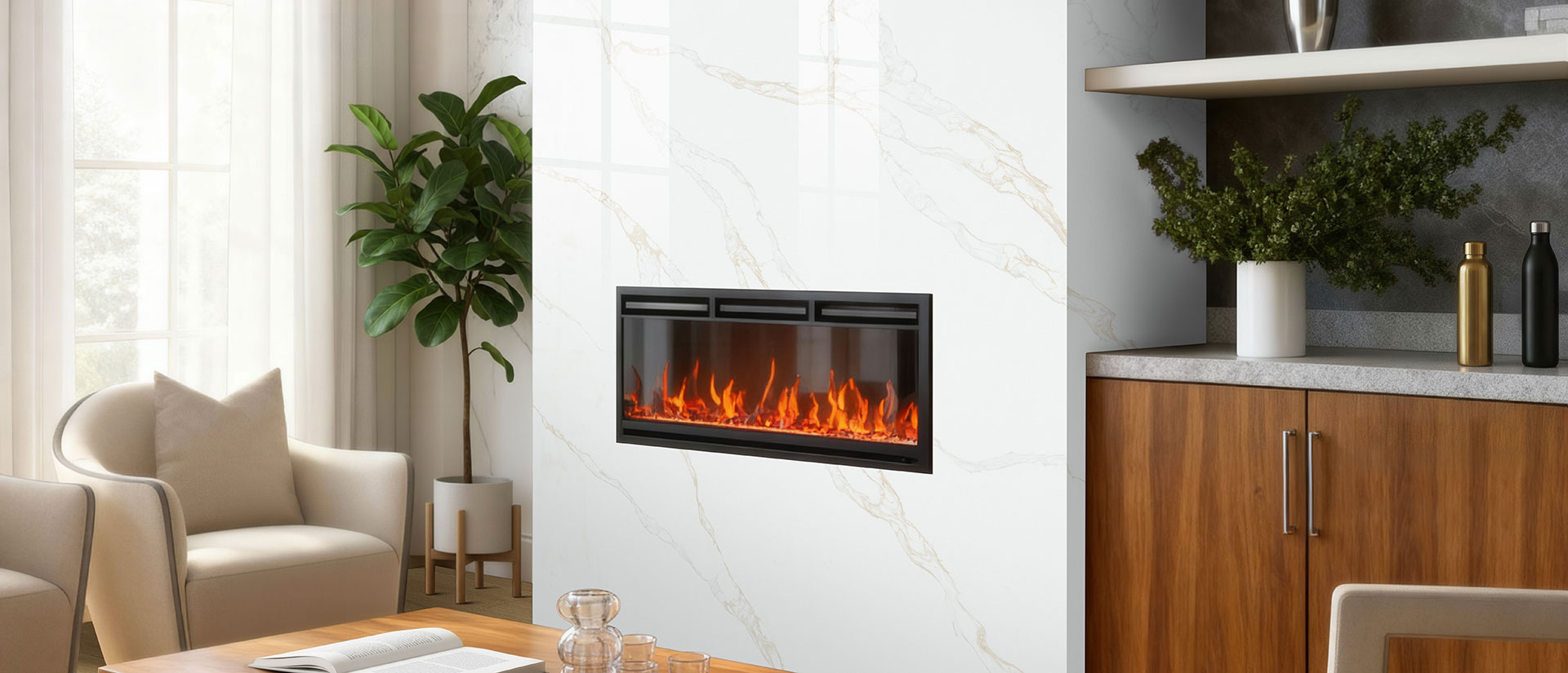 Calacatta Rivessa ™ countertop in a living room