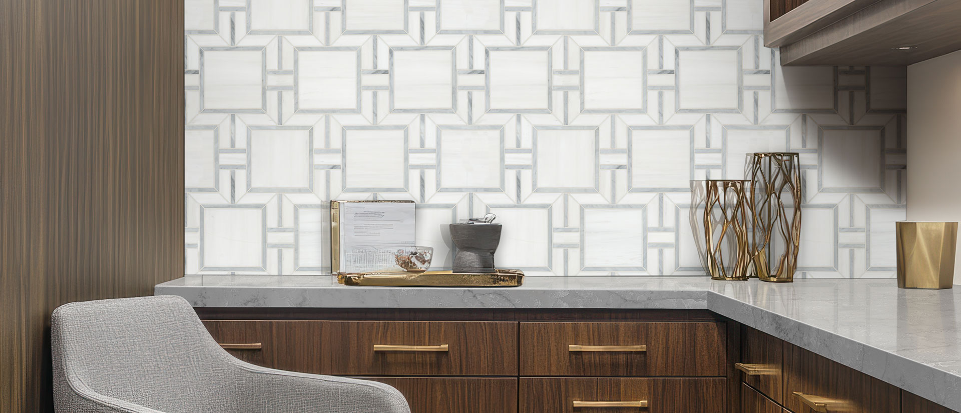 Calacatta Versailles Quartz countertop installed — view 4