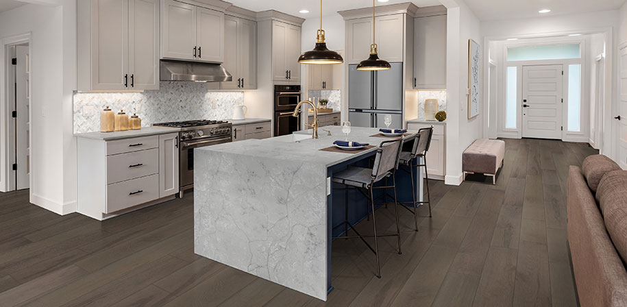 Calacatta Versailles Quartz countertop installed — view 5