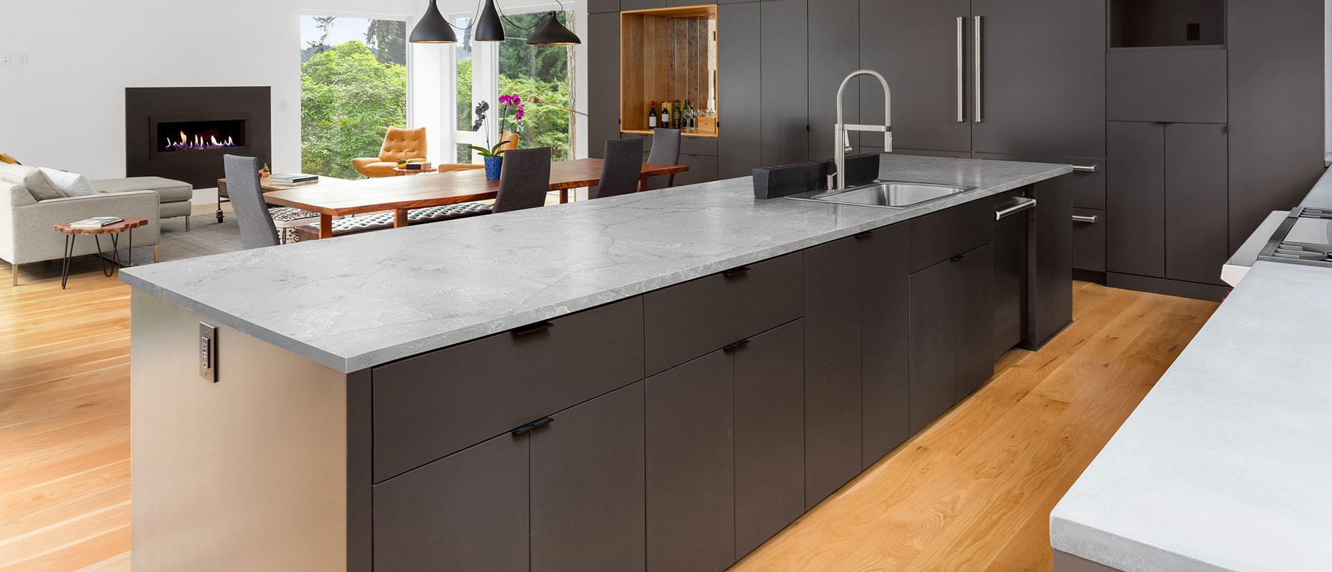 Calacatta Versailles Quartz countertop installed — view 6