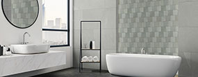 Calacatta Viraldi Quartz countertop in a bathroom