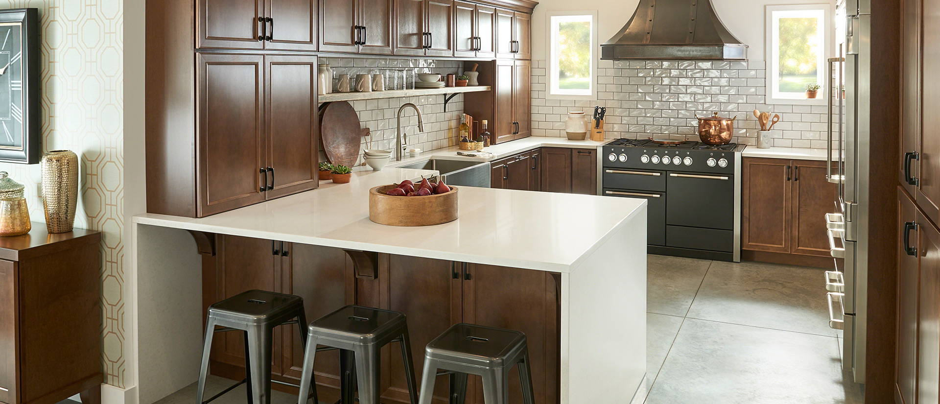 Calico White Quartz countertop installed
