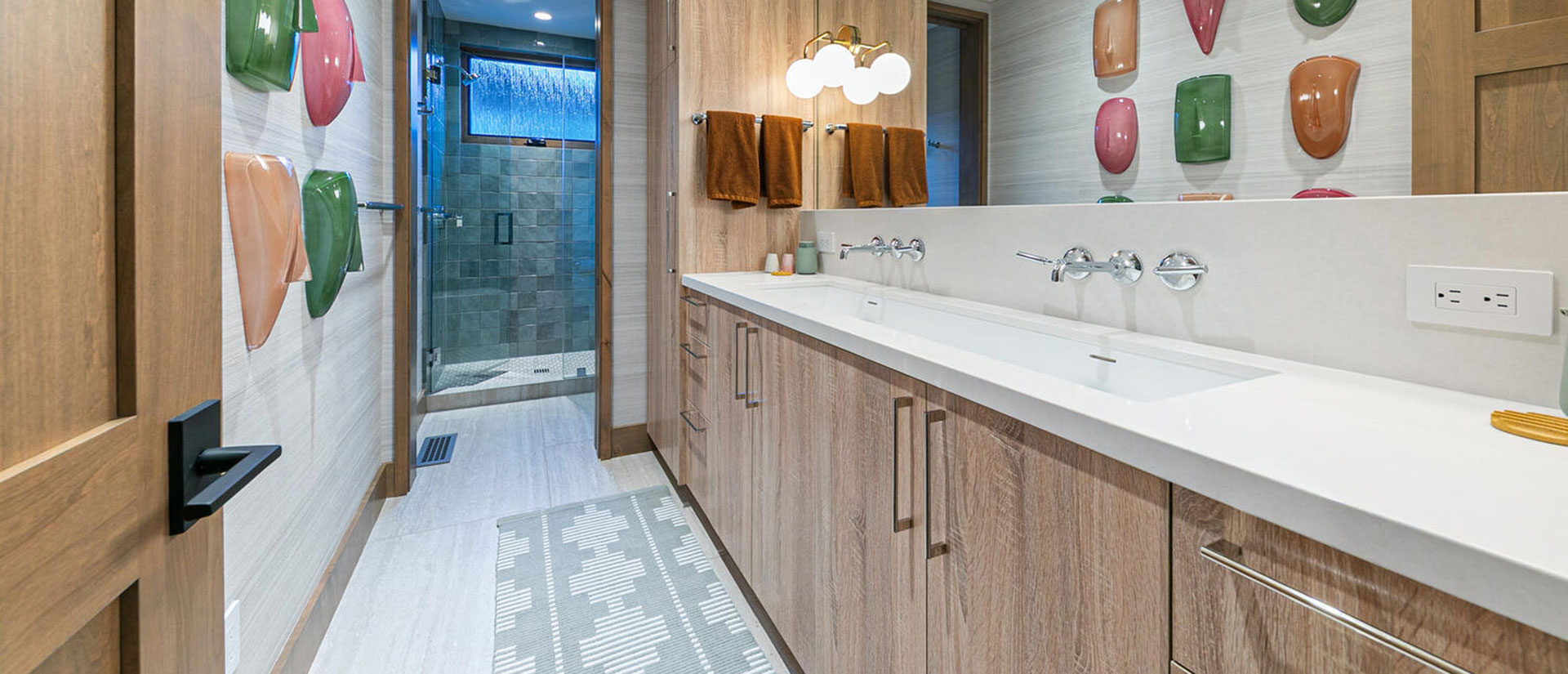 Calico White Quartz countertop installed — view 2