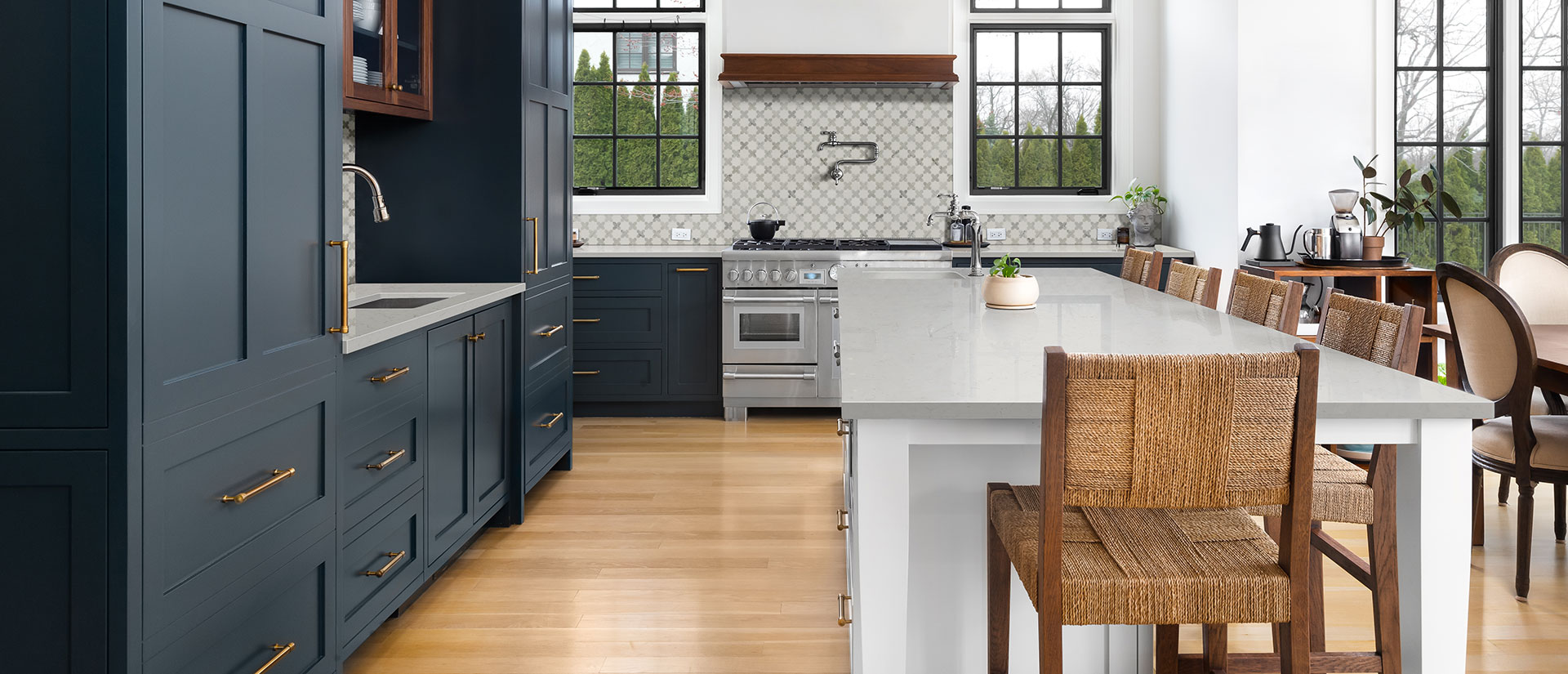 Carrara Miksa Quartz countertop installed — view 2