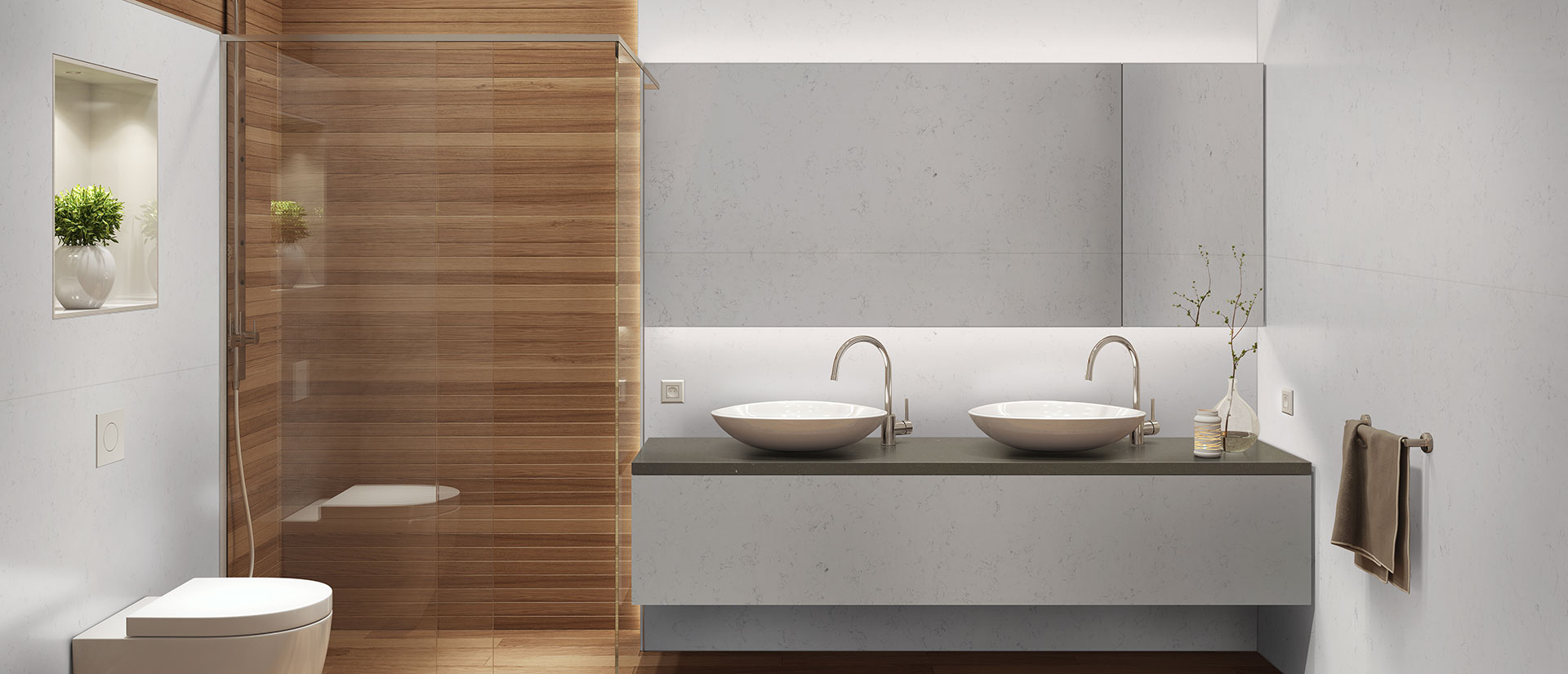 Carrara Morro Quartz countertop installed