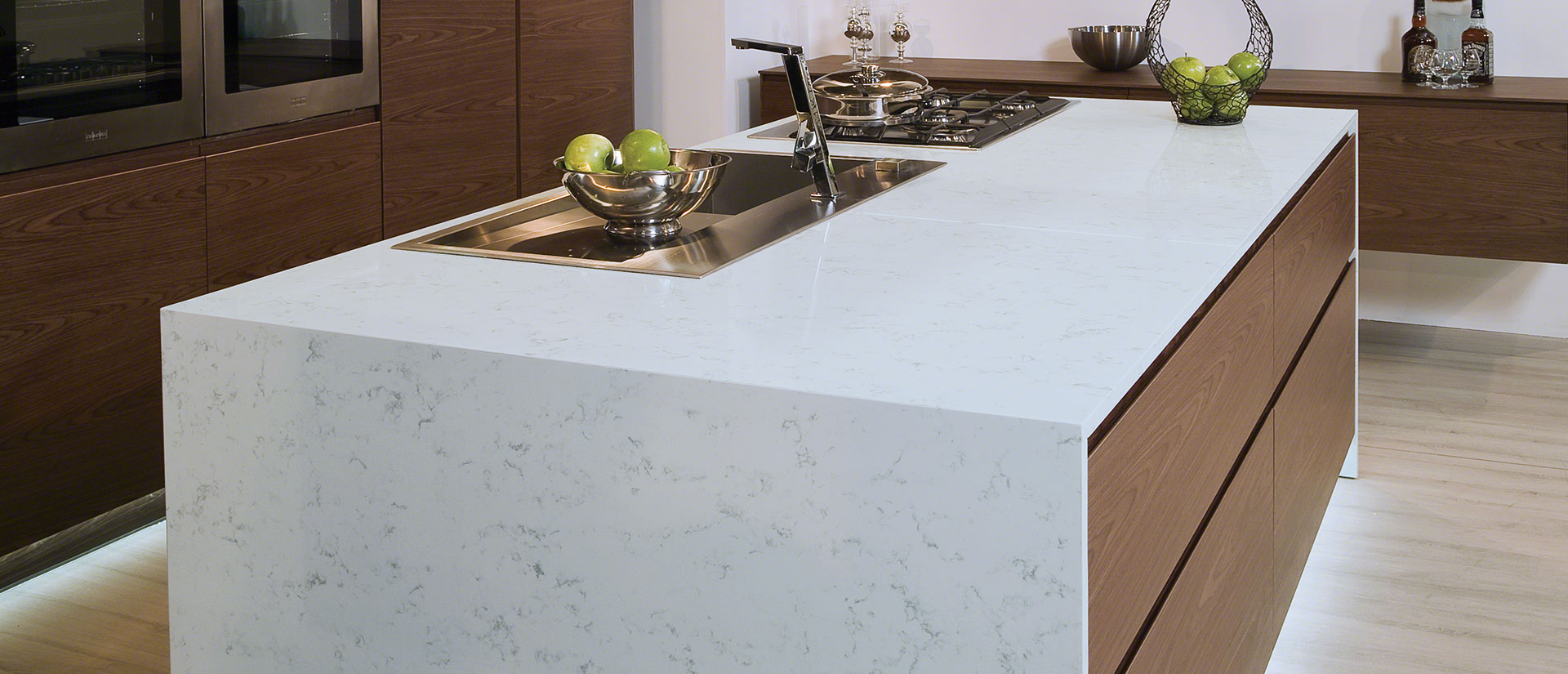 Fairy White Quartz countertop installed