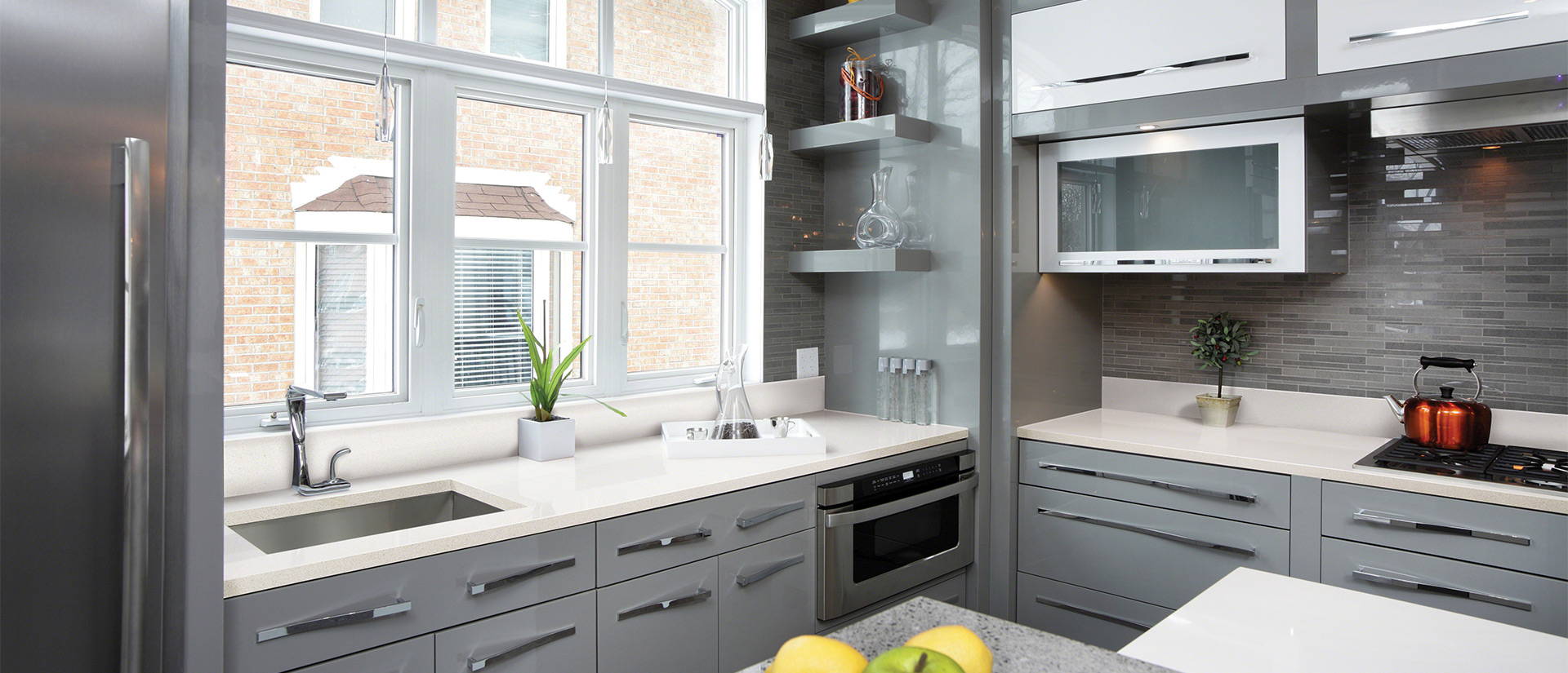 Frost White Quartz countertop installed