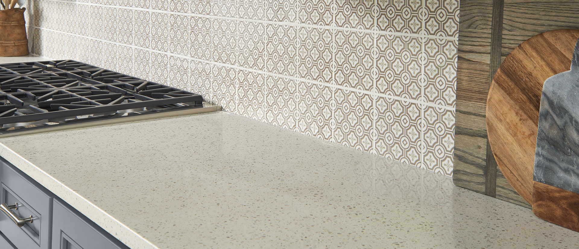 Iced White Quartz countertop installed — view 2
