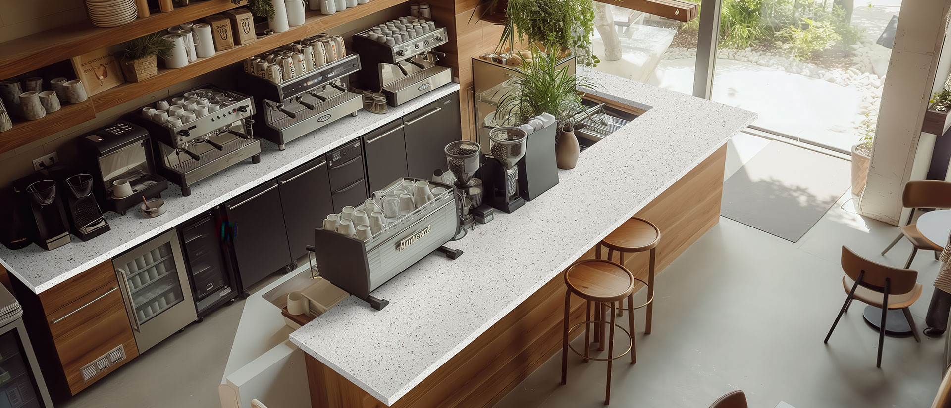 Iced White Quartz countertop installed — view 3